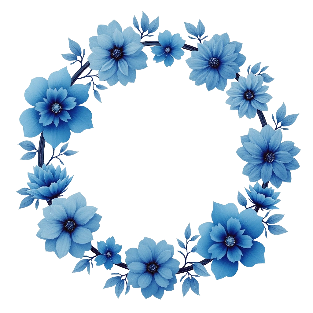 Blue Floral Wreath